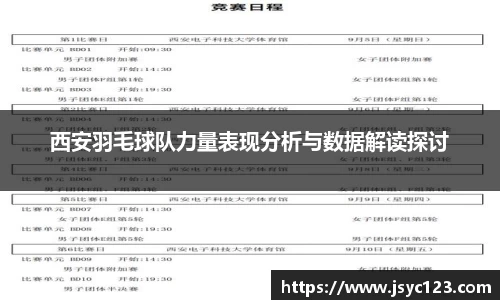 西安羽毛球队力量表现分析与数据解读探讨